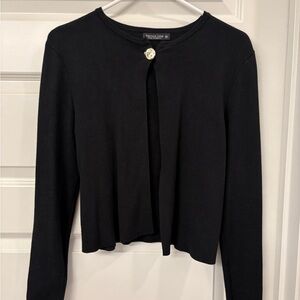 Black Cardigan Shirt with large button